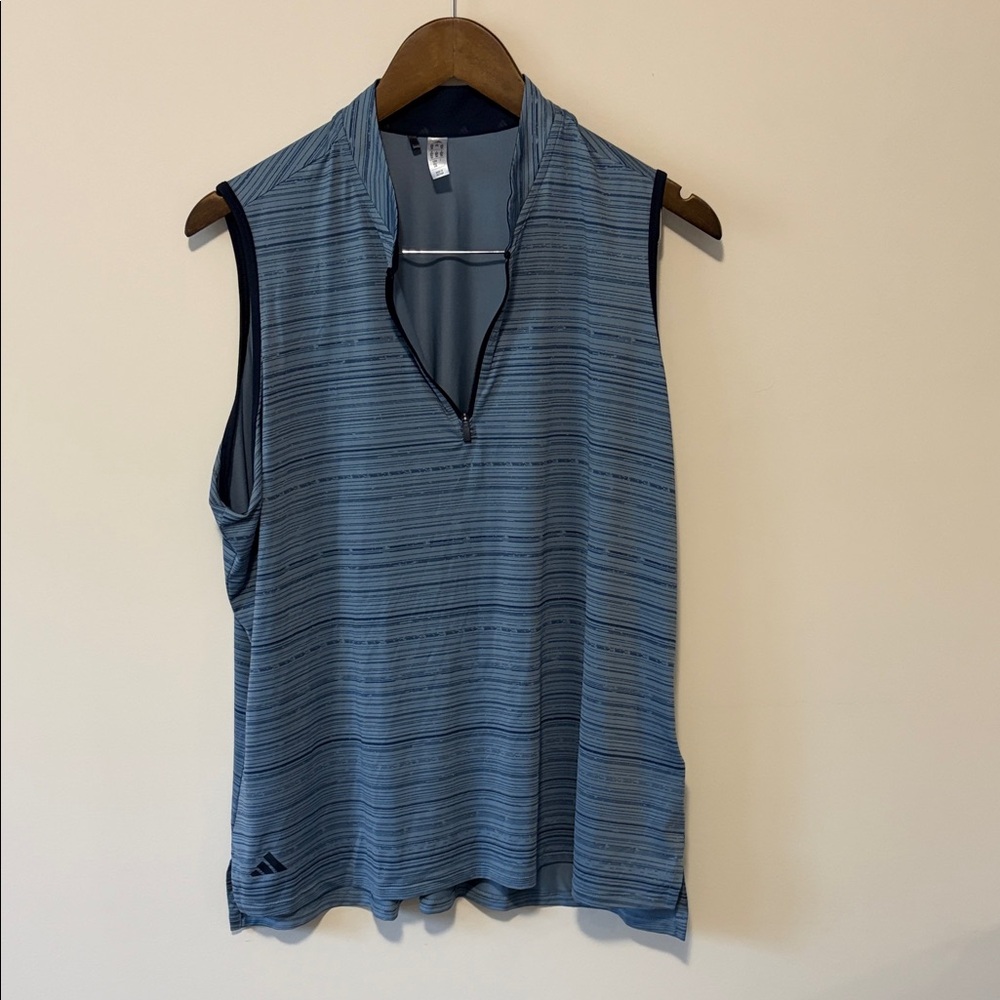 adidas Blue Striped Sleeveless Top